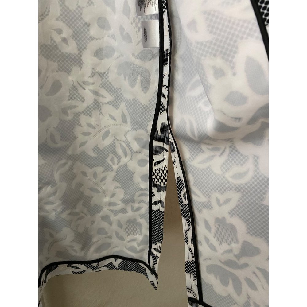 New Jones Studio Black White Floral Mid Length‎ Embroidered Blazer Jacket Sz XS - Picture 3 of 10